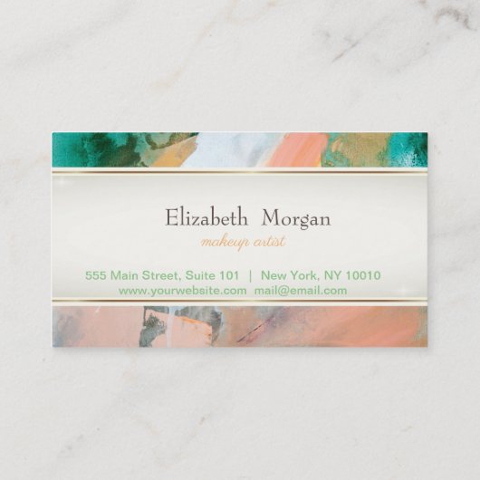 Elegant, Waterverf, Glittery Lashes Loyalty Kaart (Achterkant)