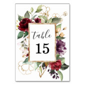 Elegant Waterverf Gold Deep Red Floral Kaart (Achterkant)