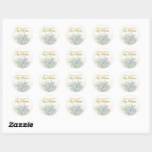 Elegant Waterverf Gold Floral Library Bookplate Ronde Sticker (Vel)