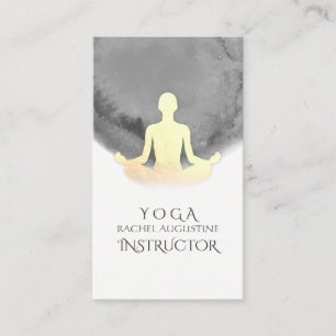 Elegant Waterverf Gold Meditation Yoga Instructor Visitekaartje