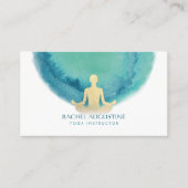Elegant Waterverf Gold Meditation Yoga Instructor Visitekaartje (Voorkant)