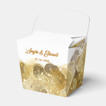 Elegant Waterverf Gold Wedding Favor Box