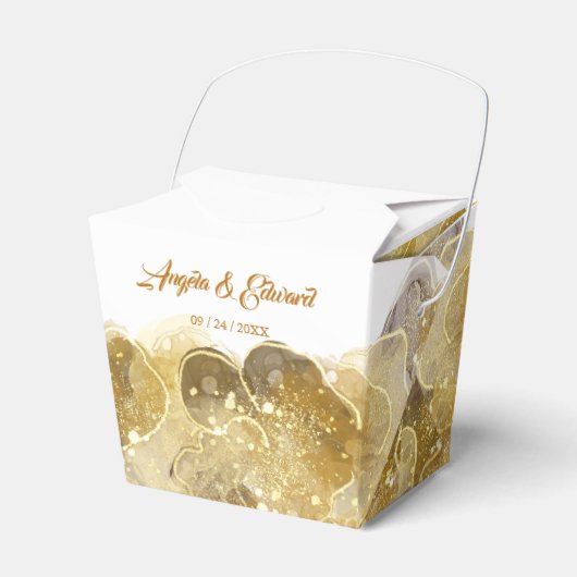 Elegant Waterverf Gold Wedding Favor Box Bedankdoosjes (Voorkant Zijde)