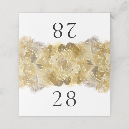 Elegant Waterverf Gold Wedding Folded Place Card Plaatskaartje (Buitenkant ongevouwen)