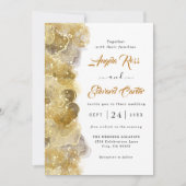 Elegant Waterverf Gold Wedding Invitation Save The Date (Voorkant)