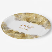 Elegant Waterverf Gold Wedding Paper Borden Papieren Bordje (Gekanteld)