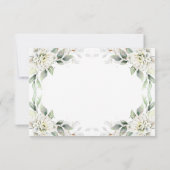 Elegant Waterverf Golden Green Foliage Wedding RSVP Kaartje (Achterkant)