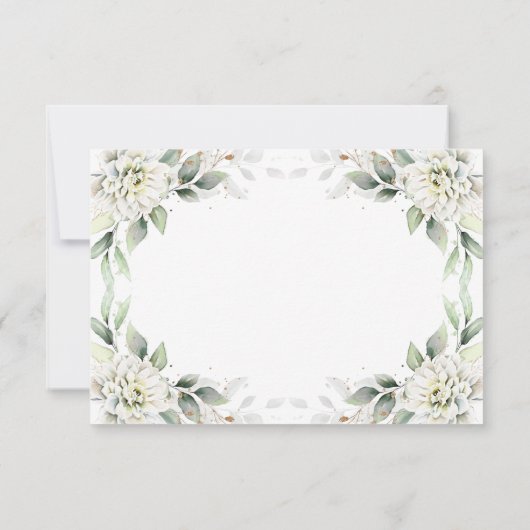 Elegant Waterverf Golden Green Foliage Wedding RSVP Kaartje (Achterkant)