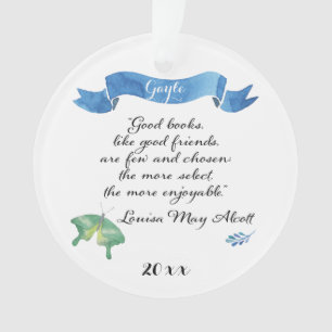 Elegant Waterverf Good Books Good Friends Ornament