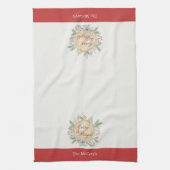 Elegant Waterverf gouden Ornament Theedoek (Verticaal)