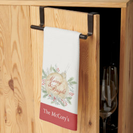 Elegant Waterverf gouden Ornament Theedoek