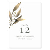 Elegant waterverf gouden roestige blad kaart (Achterkant)