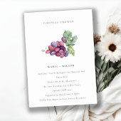 Elegant Waterverf Grape Couples Shower Invite Bedankkaart