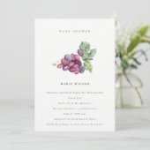 Elegant Waterverf Grape Fauna Baby shower Invite Bedankkaart (Staand voorkant)