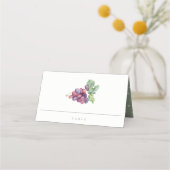 Elegant Waterverf Grape Foliage Rustic Wedding Plaatskaartje (Achterkant)