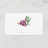 Elegant Waterverf Grape Foliage Rustic Wedding Plaatskaartje (Achterkant)