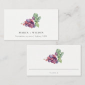 Elegant Waterverf Grape Foliage Rustic Wedding Plaatskaartje (Voorkant / Achterkant)