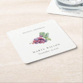 Elegant Waterverf Grape Foliage Vrijgezellenfeest Kartonnen Onderzetters (Schuin)