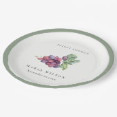 Elegant Waterverf Grape Foliage Vrijgezellenfeest Papieren Bordje (Gekanteld)