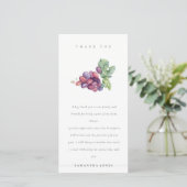 Elegant Waterverf Grape Foliage Wedding Bedankkaart (Staand voorkant)
