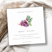 Elegant Waterverf Grape Foliage Wedding Invite Bedankkaart