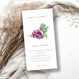 Elegant Waterverf Grape Foliage Wedding Invite Bedankkaart