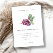 Elegant Waterverf Grape Foliage Wedding Invite Bedankkaart