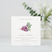 Elegant Waterverf Grape Foliage Wedding Invite Bedankkaart (Staand voorkant)