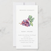 Elegant Waterverf Grape Foliage Wedding Invite Bedankkaart (Voorkant)