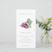 Elegant Waterverf Grape Foliage Wedding Invite Bedankkaart (Staand voorkant)