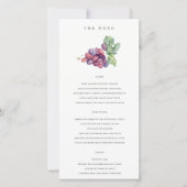 Elegant Waterverf Grape Foliage Wedding Menu Kaart (Voorkant)
