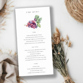 Elegant Waterverf Grape Foliage Wedding Menu Kaart