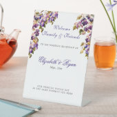 Elegant Waterverf Grape Vine Winery Wedding Reclamebord Met Voetstuk (Insitu)