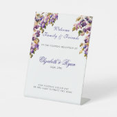 Elegant Waterverf Grape Vine Winery Wedding Reclamebord Met Voetstuk (Voorkant)