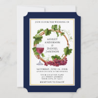 Elegant Waterverf Grape Vines met een blauwe bruil