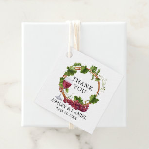 Elegant Waterverf Grape Vines Wood Wreatding Weddi Bedankjes Labels