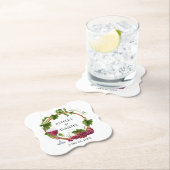 Elegant Waterverf Grape Vines Wood Wreatding Weddi Kartonnen Onderzetters (Insitu)