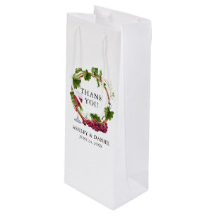 Elegant Waterverf Grape Vines Wood Wreatding Weddi Wijn Cadeautas