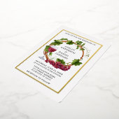 Elegant Waterverf Grape Vines Wreatding Wedding Go Folie Uitnodiging (Gedraaid)