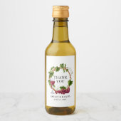 Elegant Waterverf Grape Vines Wreatding Wedding Wijn Etiket (Voorkant)