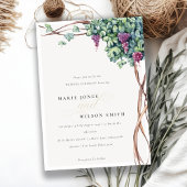 Elegant Waterverf Grapevine Fauna Wedding Invite Bedankkaart