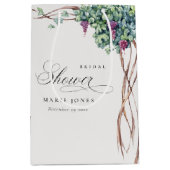 Elegant Waterverf Grapevine Foliage Vrijgezellenfe Medium Cadeauzakje (Voorkant)