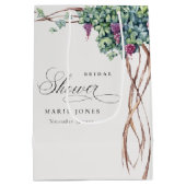 Elegant Waterverf Grapevine Foliage Vrijgezellenfe Medium Cadeauzakje (Achterkant)