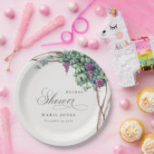 Elegant Waterverf Grapevine Foliage Vrijgezellenfe Papieren Bordje (Feest)