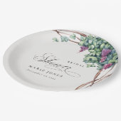 Elegant Waterverf Grapevine Foliage Vrijgezellenfe Papieren Bordje (Gekanteld)