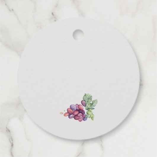 Elegant Waterverf Grapevine Foliage Wedding Bedankjes Labels (Achterkant)
