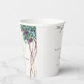 Elegant Waterverf Grapevine Foliage Wedding Papieren Bekers (Rechts)