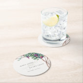 Elegant Waterverf Grapevine Foliage Wedding Ronde Kartonnen Onderzetter (Insitu)