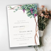 Elegant Waterverf Grapevine Vow Renewal Invite Bedankkaart