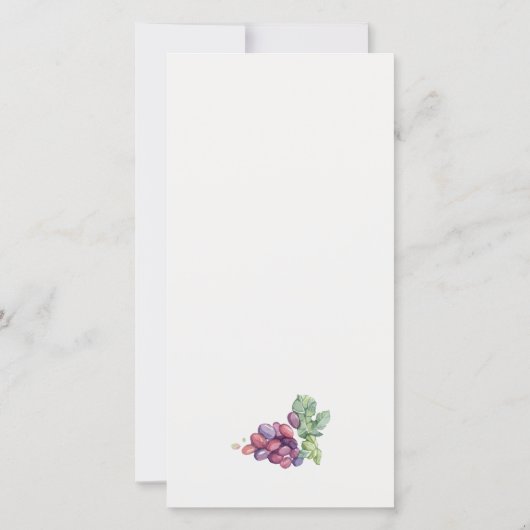 Elegant Waterverf Grapevine Wedding Menu Kaart (Achterkant)